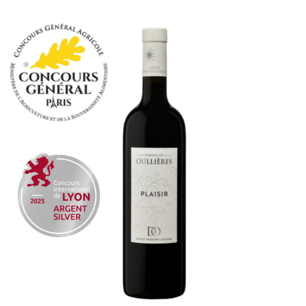 Plaisir rouge vin rouge IGP Pays des Bouches du Rhone medaille or concours general de paris concours international de lyon vin rouge médaillé vin rouge frigo aromatique