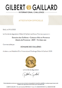 vin-blanc-medaille-diplome-or-gilbert-gaillard-coteaux-aix-provence-domaine-oullieres