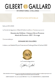 vin-rouge-medaille-award-winning-red-wine-gilbert-gaillard-provence-coteaux-aix