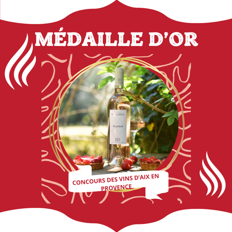 medaille_or_plaisir_rose_bouteille_vin_fraise_concours_aix_provence
