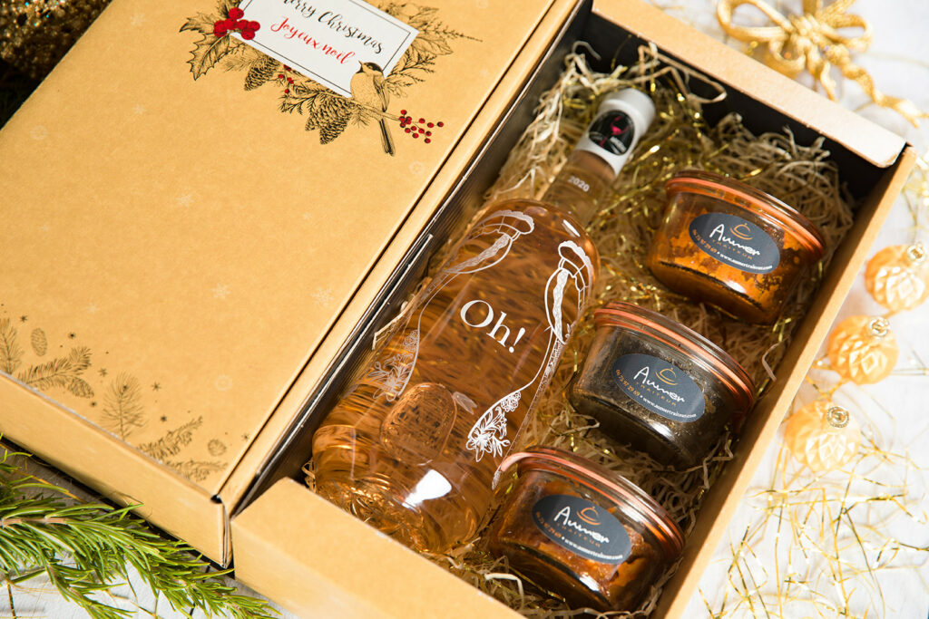 offrir du vin à Noêl bouteille provence bocaux