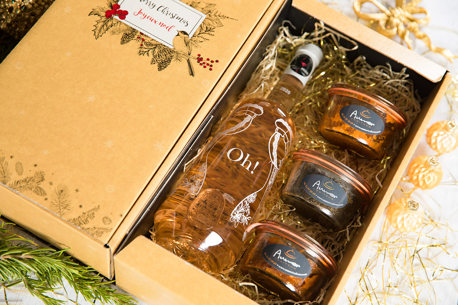 offrir du vin à Noêl bouteille provence bocaux