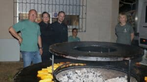 brasero lors de la soirée dégustation au Domaine des Oullières